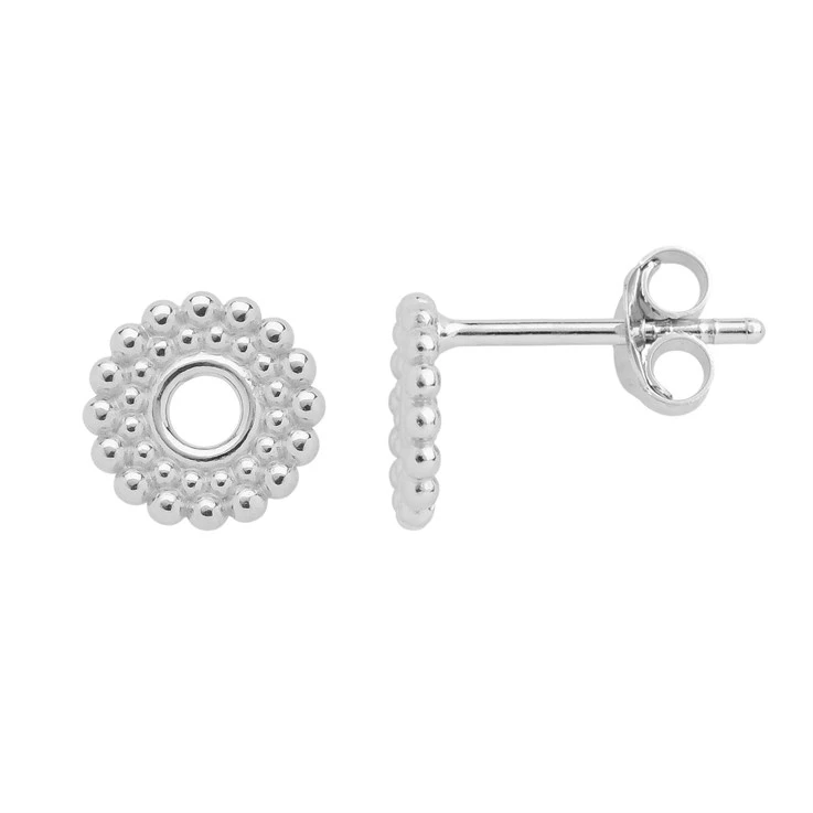 The Coco Silver Beaded Stud