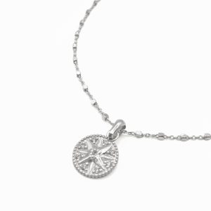 The Coco Silver Compass Necklace